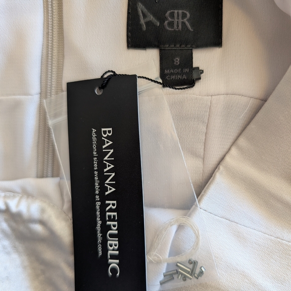 Banana Republic Womens 8 Silk Dress Silver Gray NWT Contemporary Classic Coastal - Picture 6 of 7